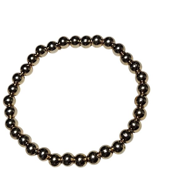 Elegant Gold Bead Stretch Bracelet Retro Minimalist Fashion Jewelry Women - Picture 1 of 3